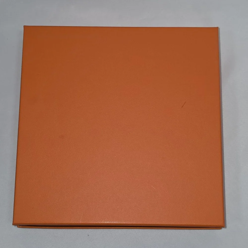 Hermes Paris Orange Square Gift Box with Tissue Paper 7.5 x 7.5 x 1.5 - BOX ONLY